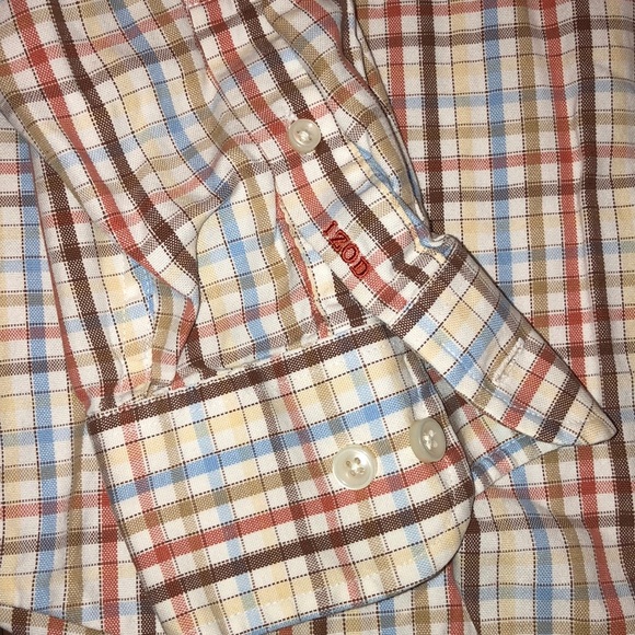 Izod plaid button down shirt Large - Picture 4 of 5